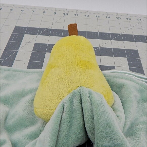 Rene Rofe Baby Pear Security Blanket Green White Striped Velour Lovey - Picture 7 of 10